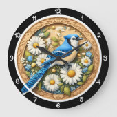 Blue Jay Daisy Heritage ラージ壁時計 (正面)