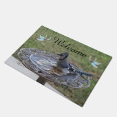 Blue Jay Feather Spiegeland Welcome Doormat ドアマット (アングル)