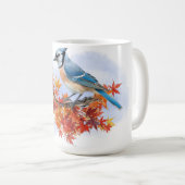 Blue Jay in Fall Colors コーヒーマグカップ (正面右)
