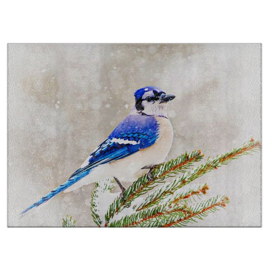 Blue Jay in Winter カッティングボード (正面)