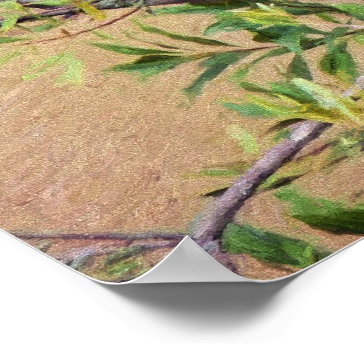 Blue Jay on Wax Myrtle ポスター (角)