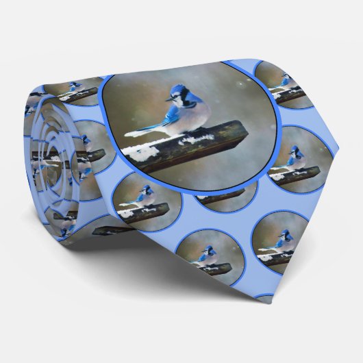 Blue Jay Painting - Original Bird Art ネクタイ (ロール)