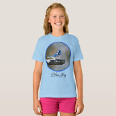 Blue Jay Painting - Original Bird Art T-Shirt Tシャツ (正面フル)