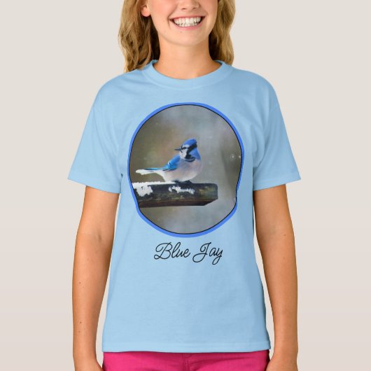 Blue Jay Painting - Original Bird Art T-Shirt Tシャツ (正面)