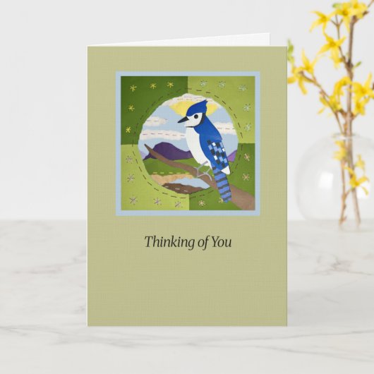 Blue Jay "Thinking of You" Art Card  カード (黄色い花)
