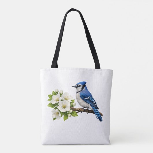 Blue Jay with White Blossoms トートバッグ (裏面)