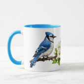 Blue Jay with White Blossoms マグカップ (左)