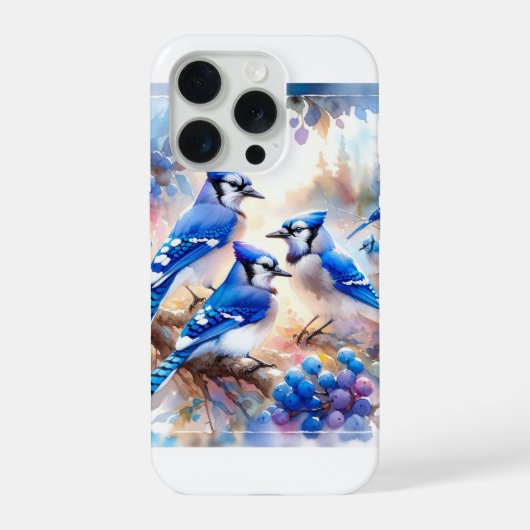 Blue Jays in Harmony AREF11507 - Watercolor iPhoneケース (裏面)
