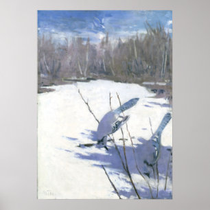 Blue Jays In Winter by Abbott Handerson Thayer ポスター