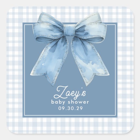 Blue Jean Baby Baby Shower スクエアシール (正面)