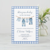 Blue Jean Baby  Baby Shower Invitation  招待状 (スタンド正面)
