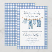 Blue Jean Baby  Baby Shower Invitation  招待状 (正面/裏面)