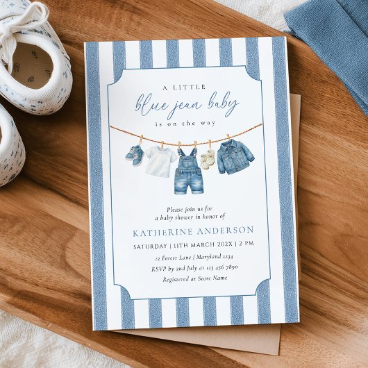 Blue Jean Baby Baby Shower Invitation 招待状