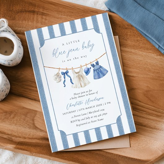 Blue Jean Baby Baby Shower Invitation 招待状