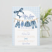 Blue Jean Baby Baby Shower Invitation 招待状 (スタンド正面)
