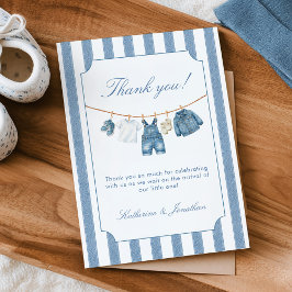 Blue Jean Baby Baby Shower Thank You Card サンキューカード