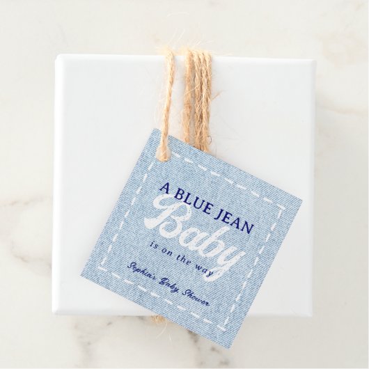 Blue Jean Baby Boy Baby Shower フェイバータグ (インサイチュ)