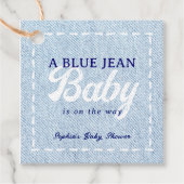 Blue Jean Baby Boy Baby Shower フェイバータグ (正面)