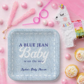 Blue Jean Baby Boy Baby Shower ペーパープレート (パーティー)