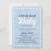 Blue Jean Baby Boy Baby Shower 招待状 (正面)