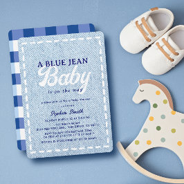 Blue Jean Baby Boy Baby Shower 招待状