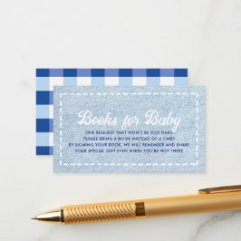 Blue Jean Baby Boy Baby Shower Books for Baby エンクロージャーカード