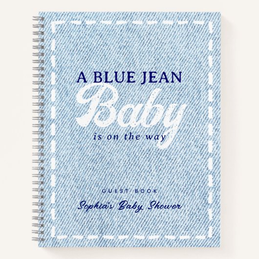 Blue Jean Baby Boy Baby Shower Guest Book ノートブック (正面)