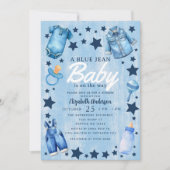 Blue Jean Baby Boy Baby Shower Invitation 招待状 (正面)