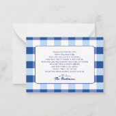 Blue Jean Baby Boy Baby Shower Thank You ノートカード (裏面)