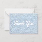 Blue Jean Baby Boy Baby Shower Thank You ノートカード (正面)