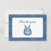 Blue Jean Baby Denim Baby Shower サンキューカード (正面)
