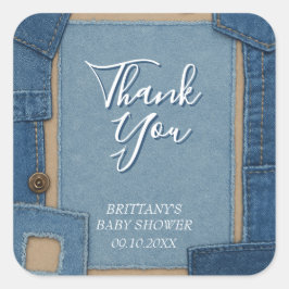 Blue Jean Baby Denim Baby Shower スクエアシール