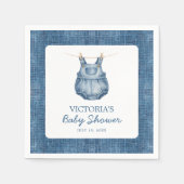 Blue Jean Baby Denim Baby Shower スタンダードカクテルナプキン (正面)