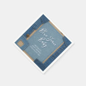 Blue Jean Baby Denim Baby Shower スタンダードカクテルナプキン (角)