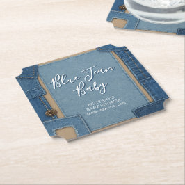 Blue Jean Baby Denim Baby Shower ペーパーコースター