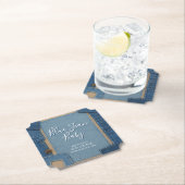 Blue Jean Baby Denim Baby Shower ペーパーコースター (インサイチュ)