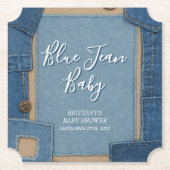 Blue Jean Baby Denim Baby Shower ペーパーコースター (正面)
