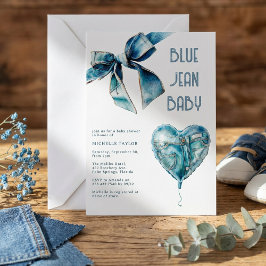 Blue Jean Baby Denim Baby Shower 招待状