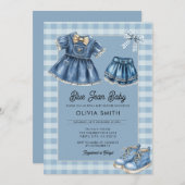 Blue Jean Baby Denim Baby Shower Invitation 招待状 (正面/裏面)