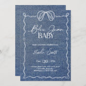 Blue Jean Baby Denim Shower  招待状 (正面/裏面)