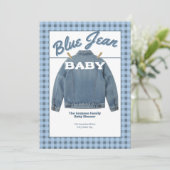 Blue Jean Baby - Denim Shower Custom Invitation 招待状 (スタンド正面)