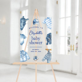 Blue Jean Baby Denim Themed Baby Shower Welcome アクリルサイン