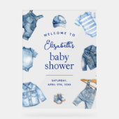Blue Jean Baby Denim Themed Baby Shower Welcome アクリルサイン (正面)