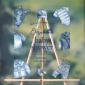 Blue Jean Baby Denim Themed Baby Shower Welcome アクリルサイン (ニュートラル)