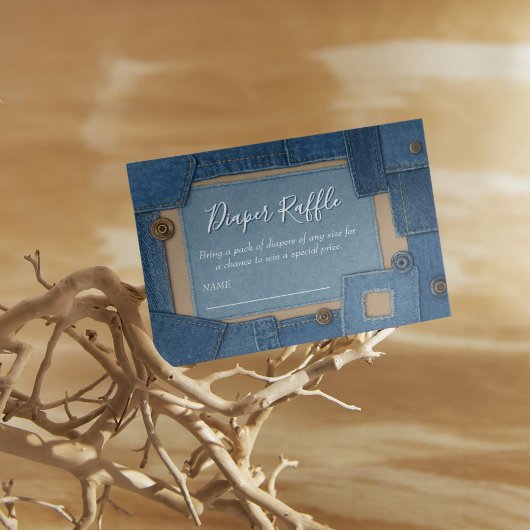 Blue Jean Baby Diaper Raffle Baby Shower エンクロージャーカード