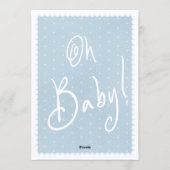 Blue Jean Baby Pink Cute Denim Girl Baby Shower 招待状 (裏面)