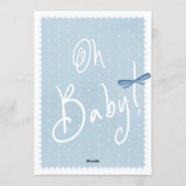 Blue Jean Baby Pink Dots Denim Girl Baby Shower 招待状 (裏面)