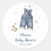 Blue Jean Baby Shower ラウンドシール (正面)