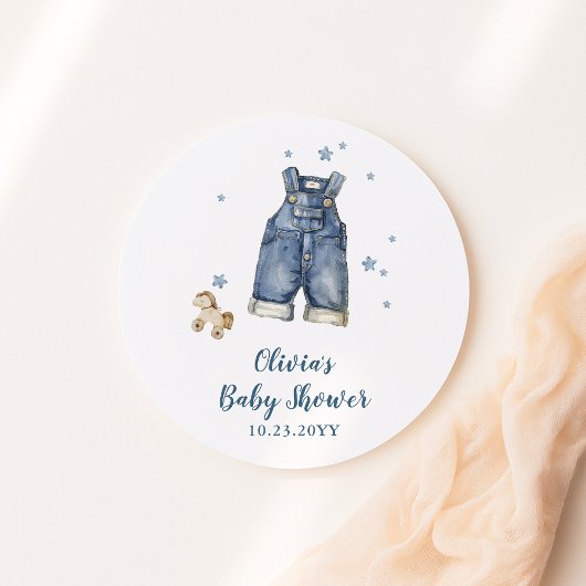 Blue Jean Baby Shower ラウンドシール