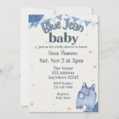 Blue Jean Baby Shower 招待状 (正面)